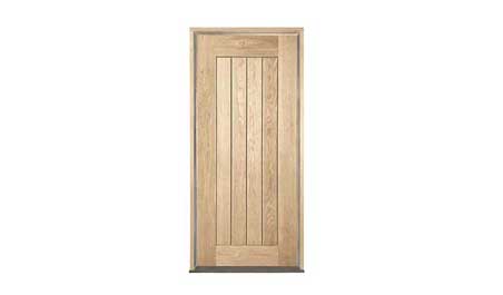 horizontal plank oak: door in frame