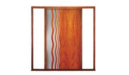 shimmer pivot: single door +  two fixed glass