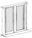 2 sash sliding windows